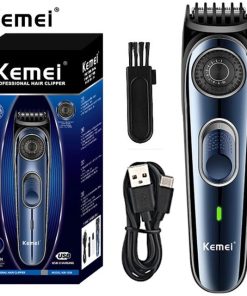 Kemei KM-1256 Electric Hair Clipper New Hair Trimmer For Men USB Rechargeable Hair Cutting Machine Adjustable Hair Clipper .  রিচার্জেবল চুল কাটার মেশিন