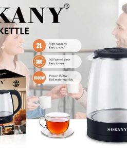 Sokany  SK SH 1097  2 Liters, 1500 Watt, Glass Material Electric Kettle
