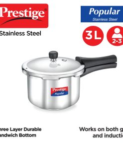 Prestige 20651 3 Litres Popular Stainless Steel Outer Lid Pressure Cooker