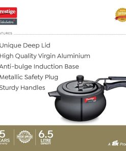 Prestige 10762  6.5 L Svachh  Hard Anodised Aluminium Handi with deep lid for Spillage Control Pressure CookerPrestige 10762 6.5 L Svachh  Hard Anodised Aluminium Handi with deep lid for Spillage Control Pressure Cooker