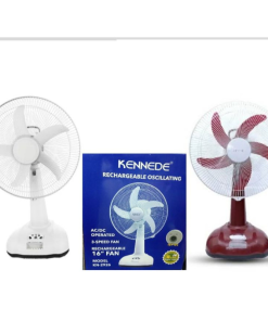 Kennede KN 2926 Rechargeable Battery 12V 4.5Ah Oscillating AC/DC operated 3-speed Table FAN With 8 Bright LED Lights - 16 Inch